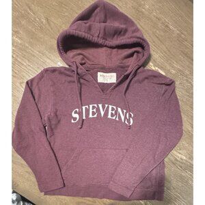 Red Shirt Small Hooded V Neck Hoodie Stevens College Burgundy College Academia